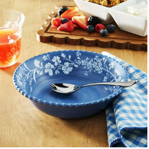 12-Piece Bamboo Melamine Dinnerware Set, Service for 4, Blue R213