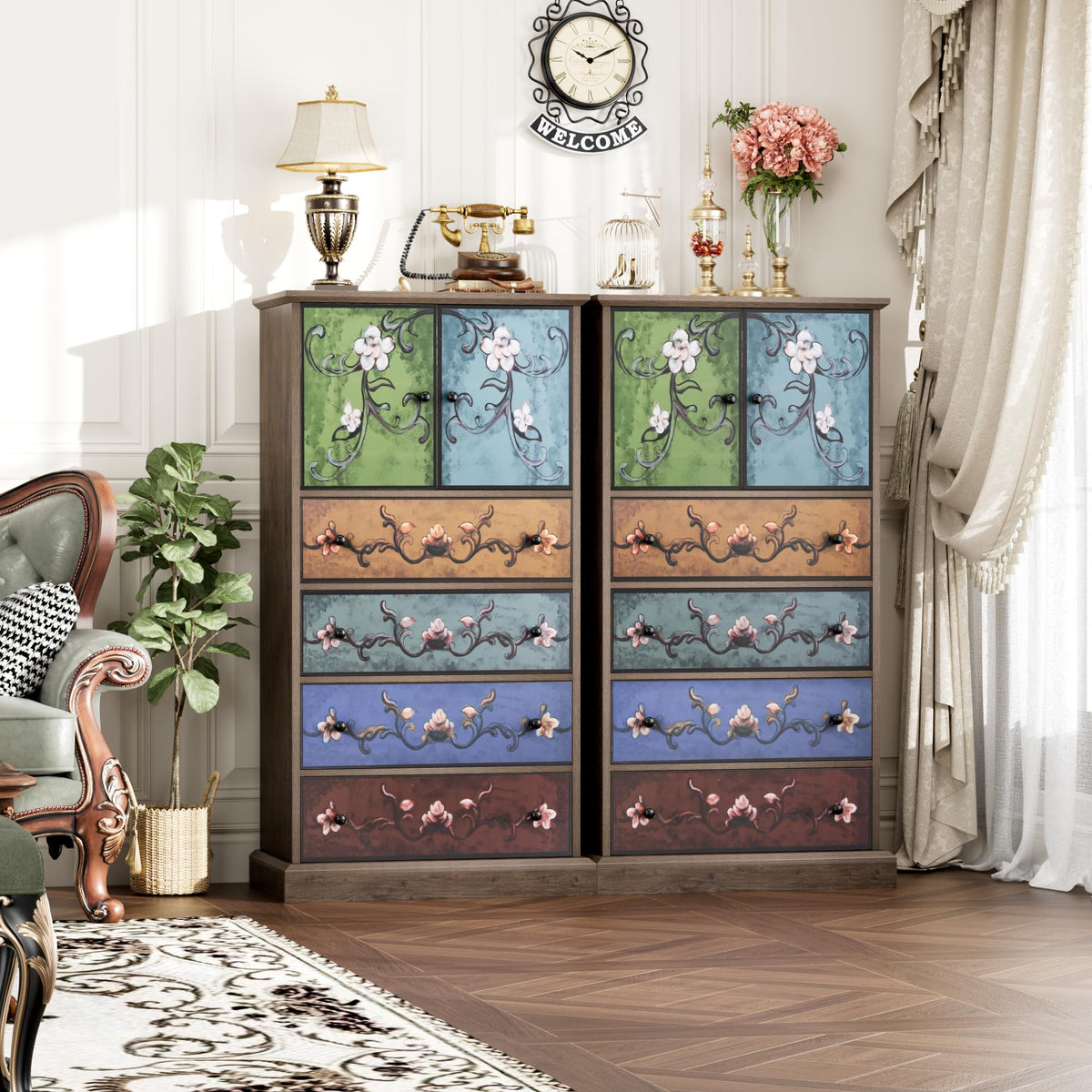 50" H Boho 4 Drawer Dresser V177