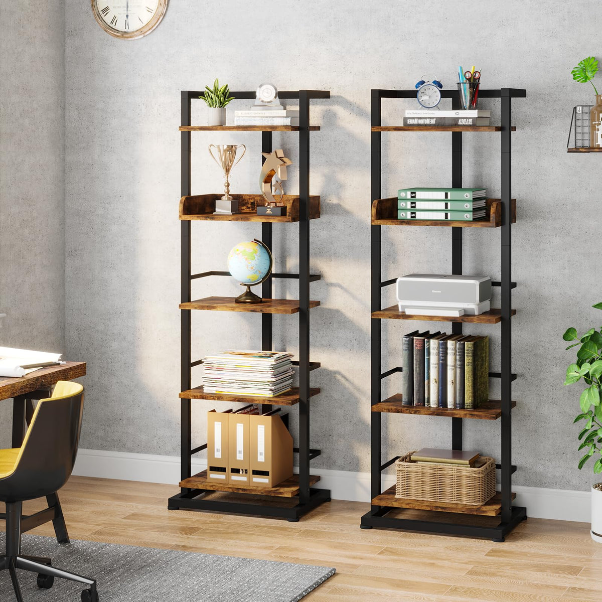 5 Tier Wood Bookcase with Metal Edge Protection Z980249