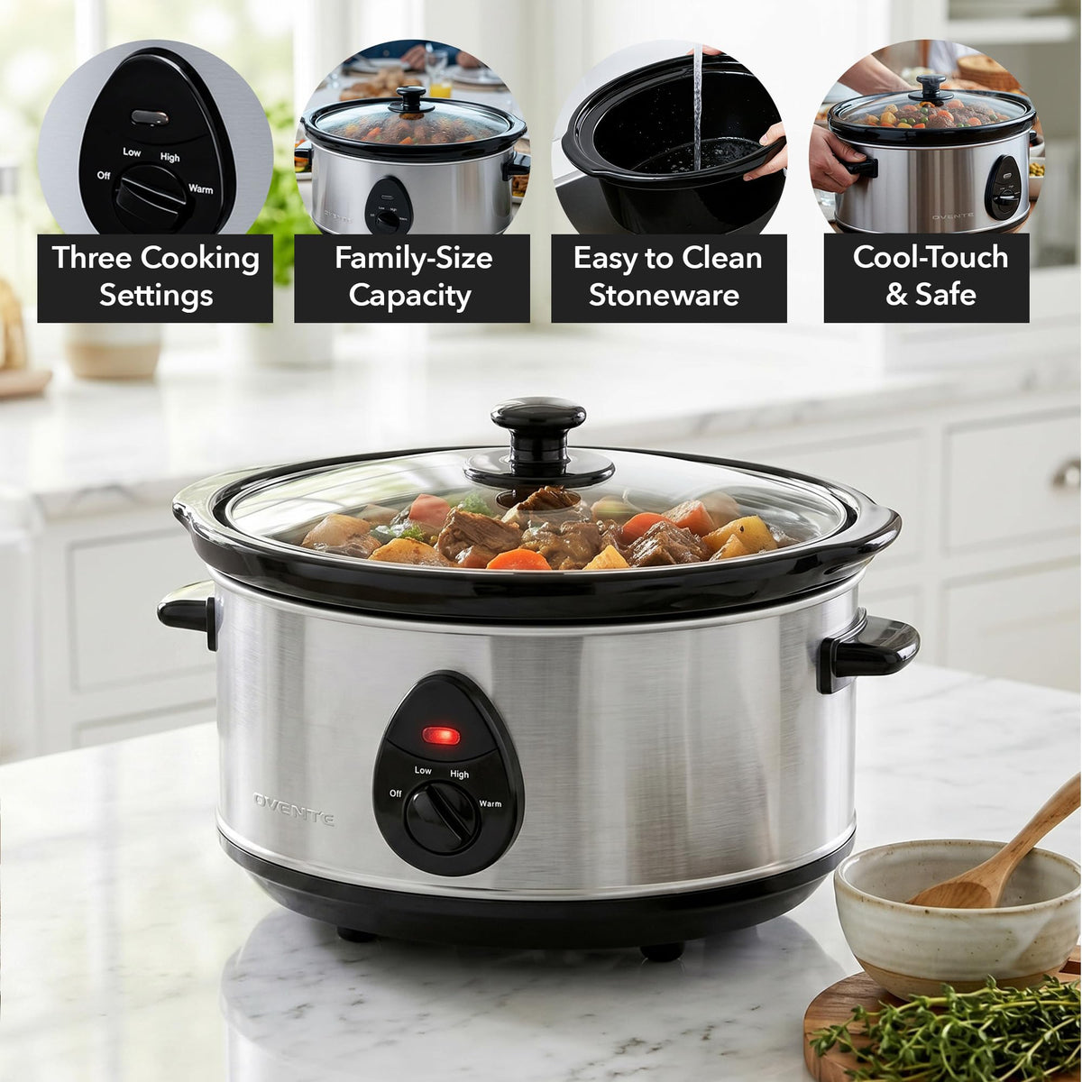 3.7 Qt Electric Slow Cooker W3289