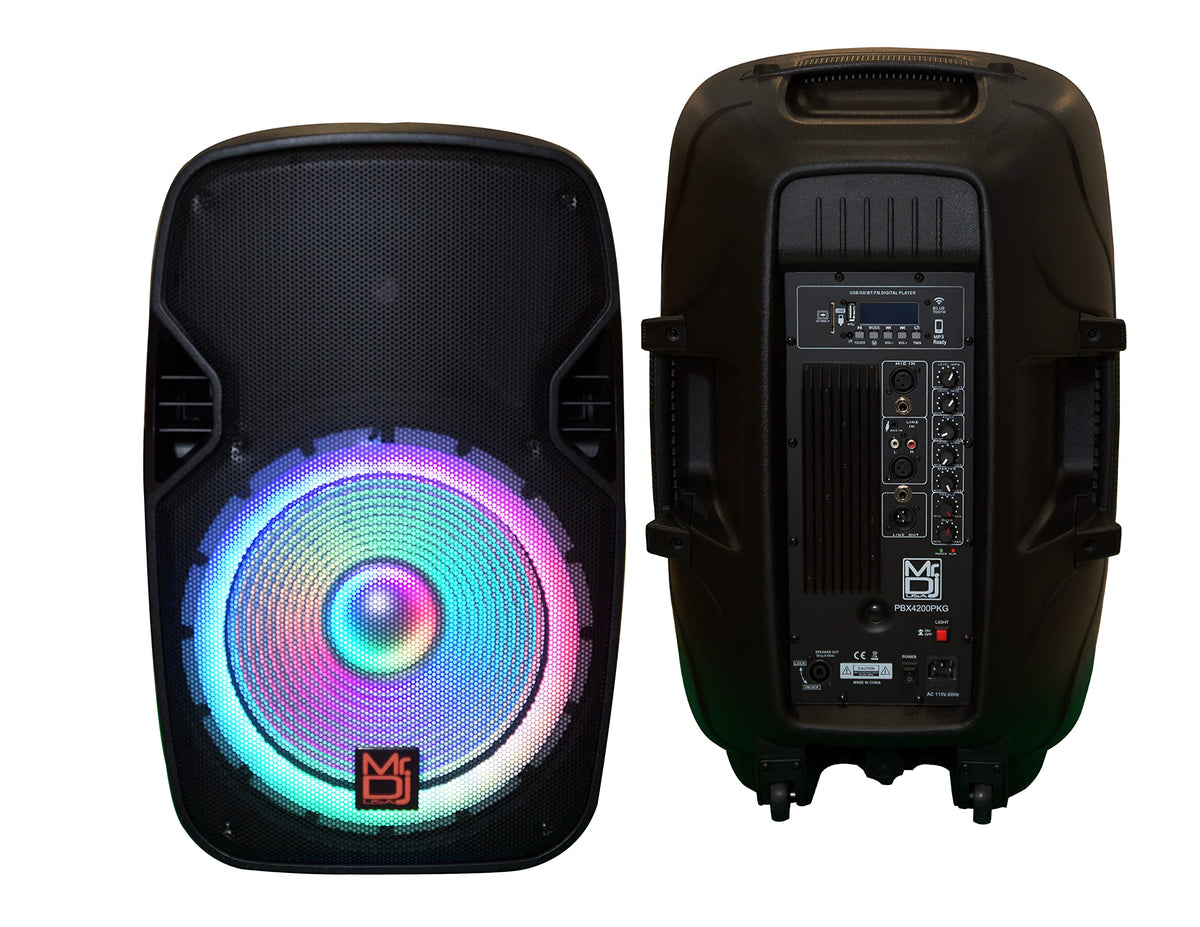 15" Powered Portable PA Speaker System Combo Set B6556
