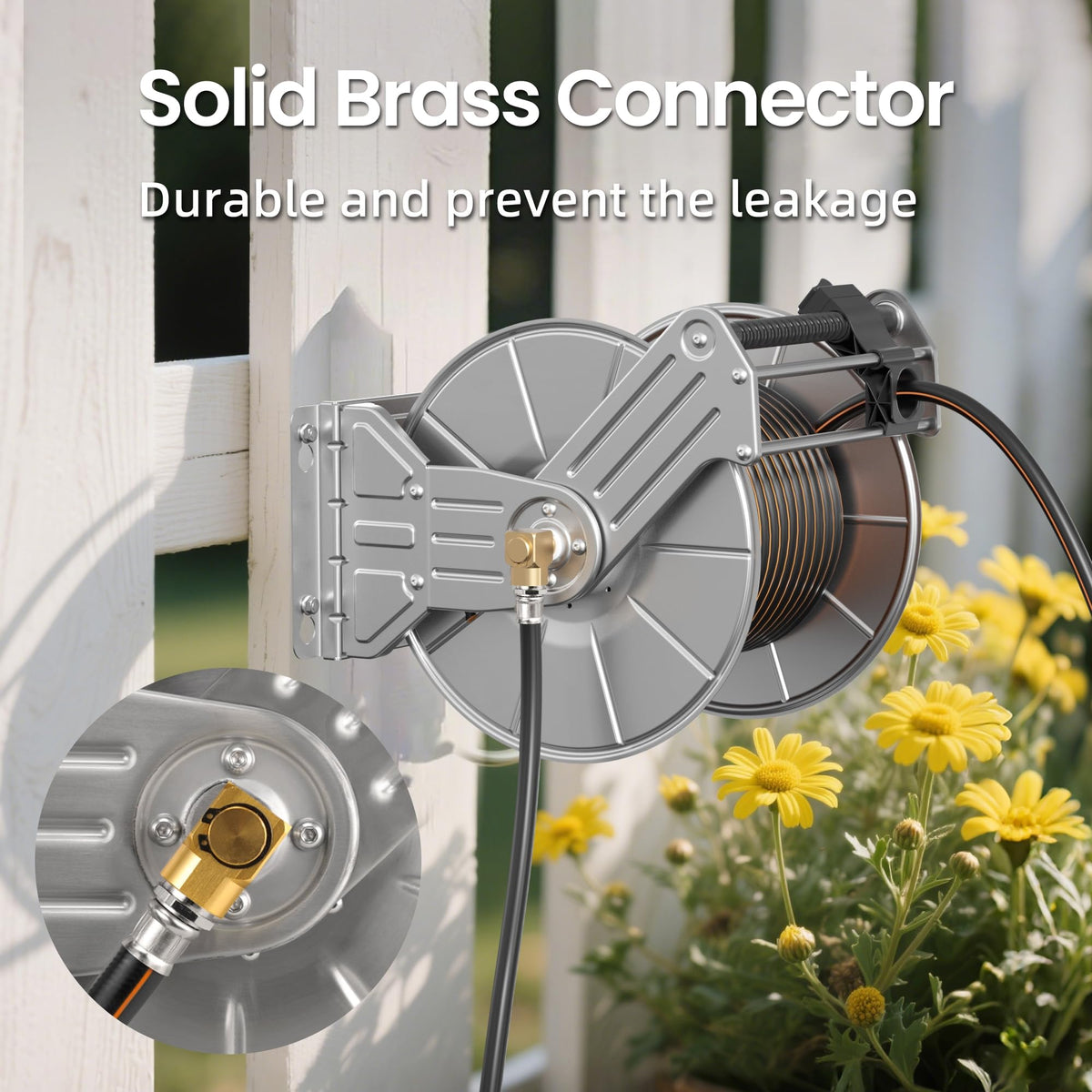 Wall Mounted Stainless Steel Garden Hose Reel T6622
