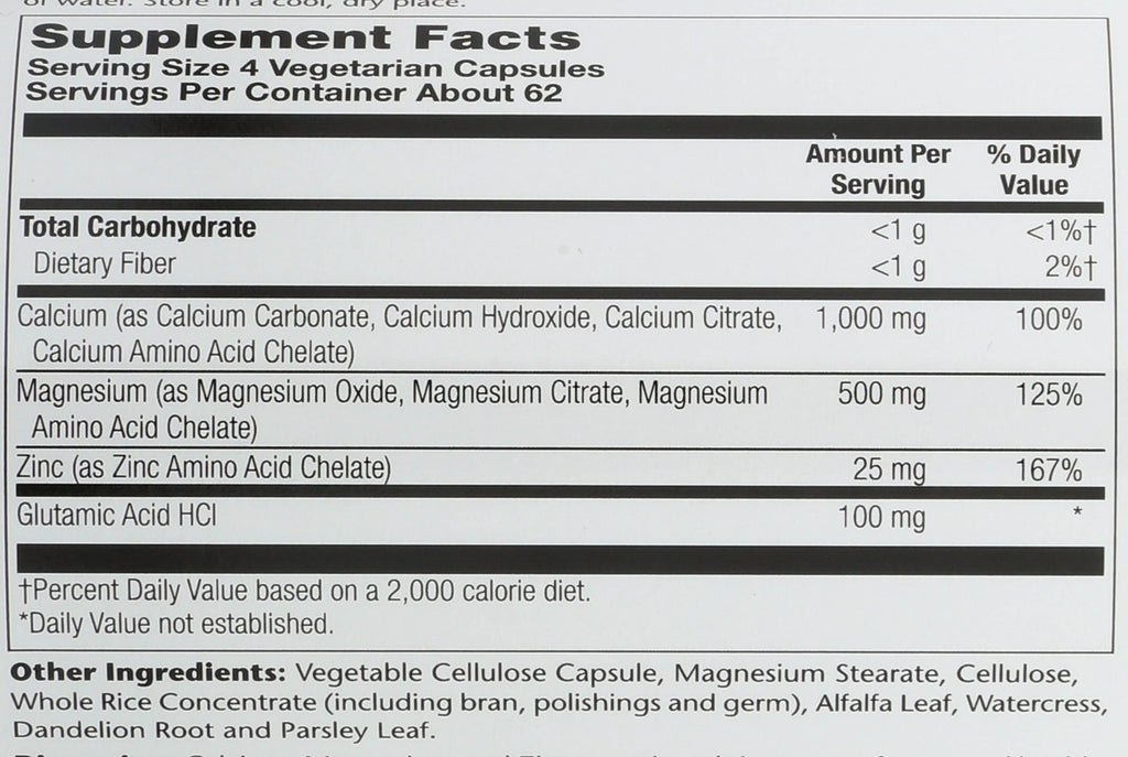 Calcium Magnesium Zinc Capsules 250 Count D812962
