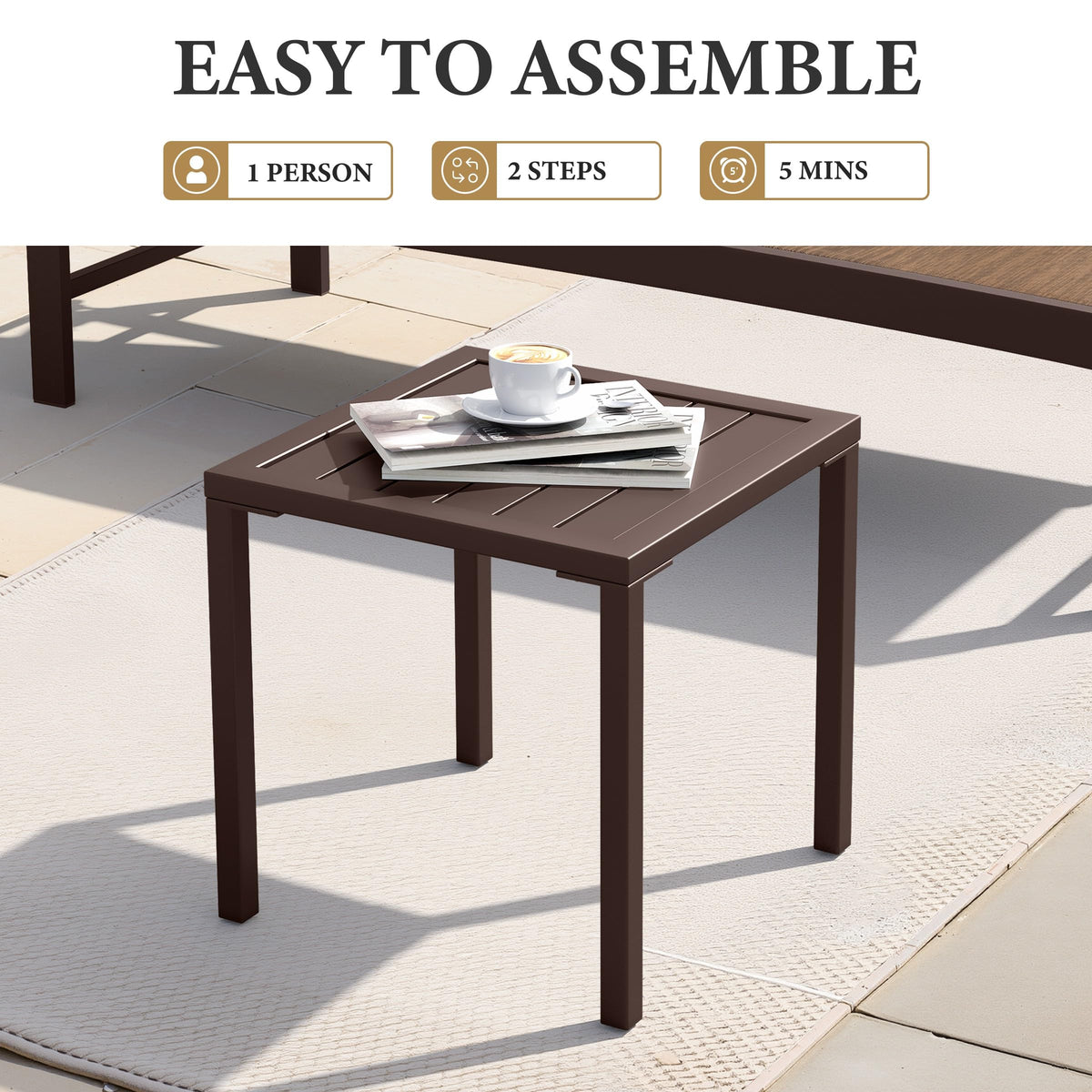 Aluminum Outdoor Side Table Set of 2 R824