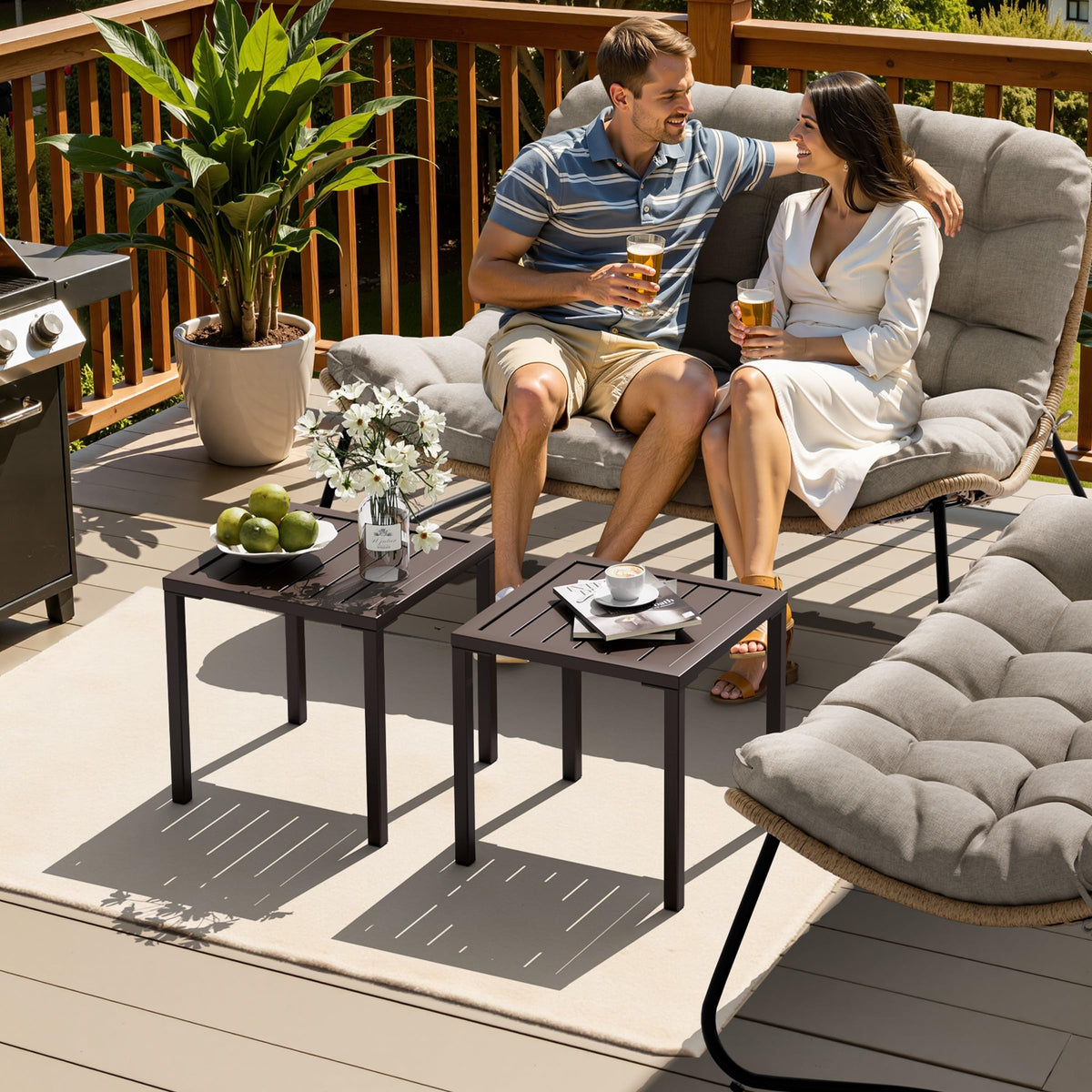 Aluminum Outdoor Side Table Set of 2 R824