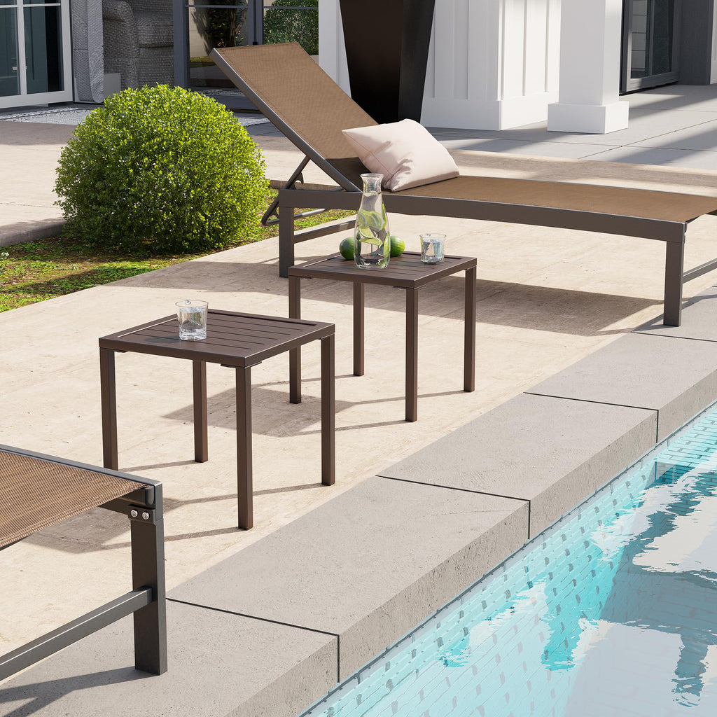 Aluminum Outdoor Side Table Set of 2 R824