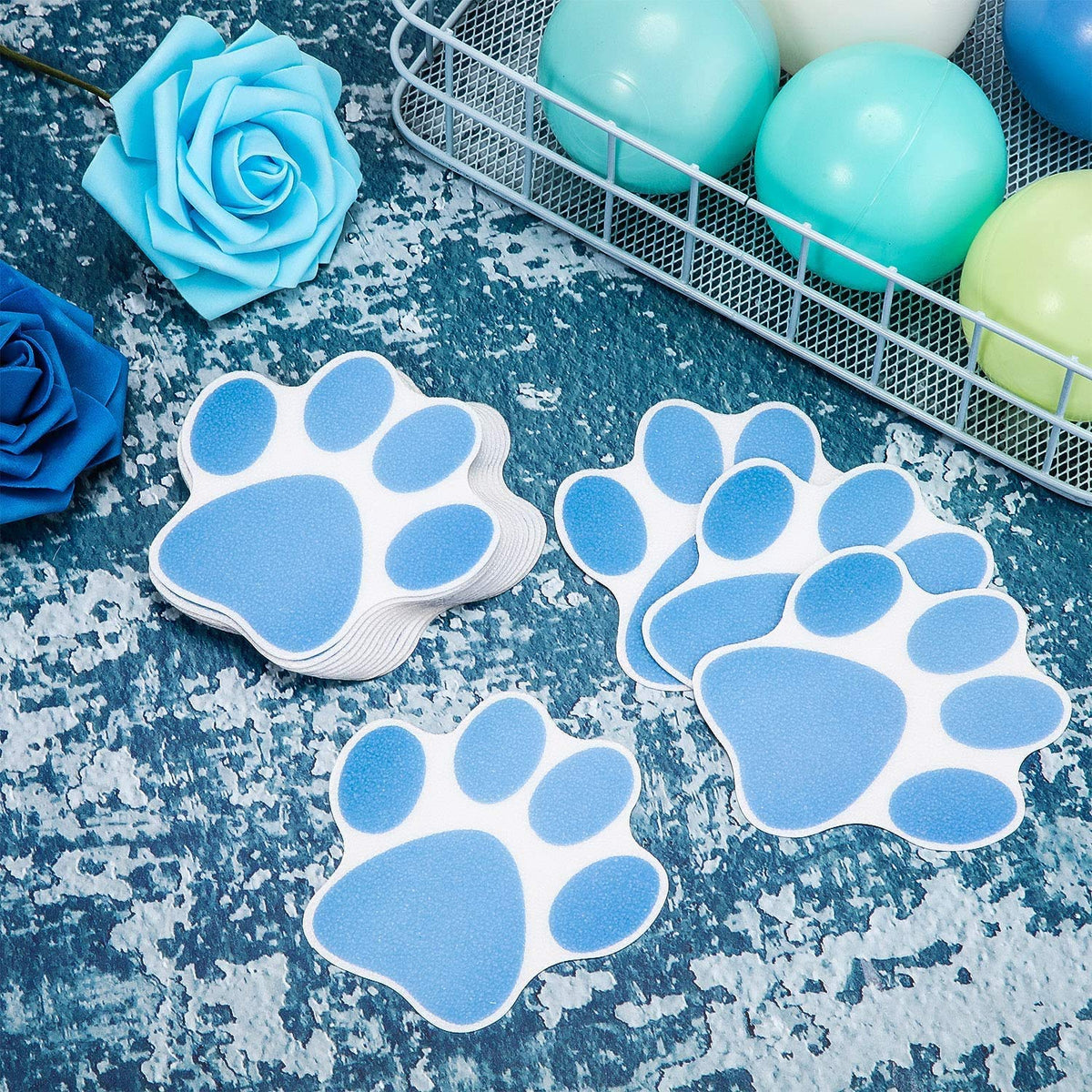 12 Pcs Non-Slip Bathtub Stickers Blue C3234