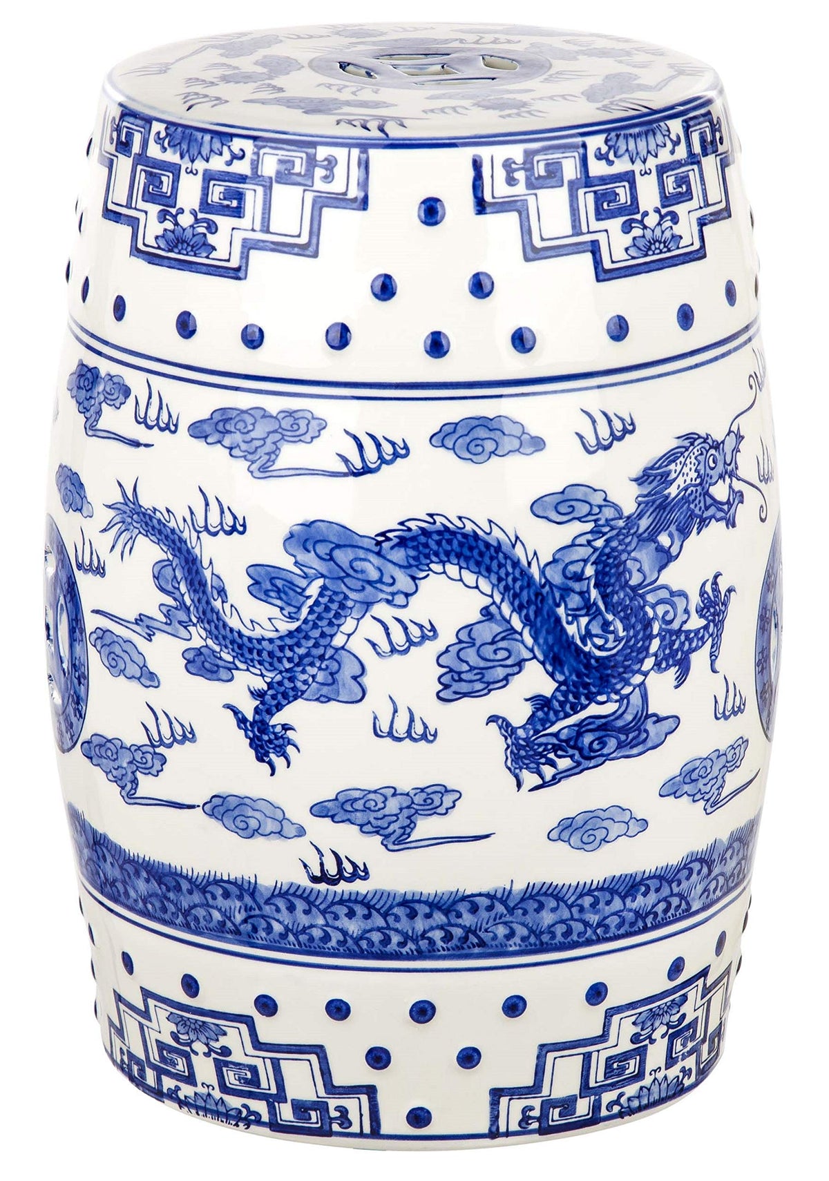 Blue Ceramic Garden Stool R542